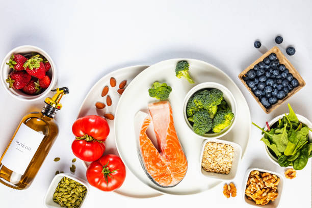 istock Top view of various fresh, whole unprocessed products; anti-inflammatory diet 1599951553