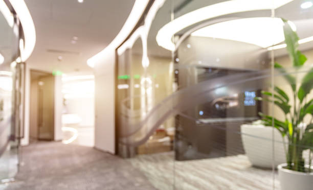 Blurred building interior corridor background photo Blurred building interior corridor background photo 抽象 stock pictures, royalty-free photos & images