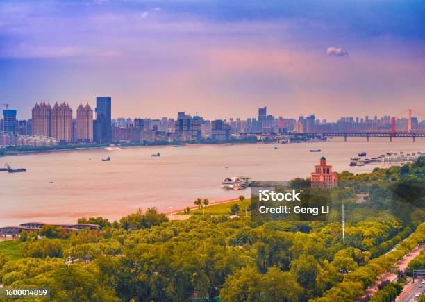 The Banks Of The Yangtze River At Sunset Stock Photo - Download Image Now - Bridge - Built Structure, China - East Asia, Color Image