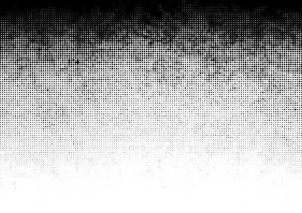 Nahtloses schwarzes Grunge-Halbtonpunkt-Verlaufsmuster – Vektorgrafik