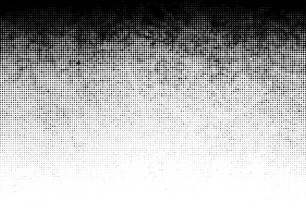 Seamless black grunge half tone dots gradient pattern Seamless black half tone vector dots gradient textured pattern on white background half tone stock illustrations