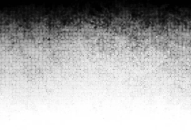 Vector illustration of Seamless black grunge half tone dots gradient pattern