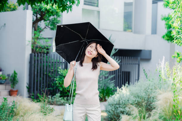istock Young woman walking outside with a sun umbrella 1600052215