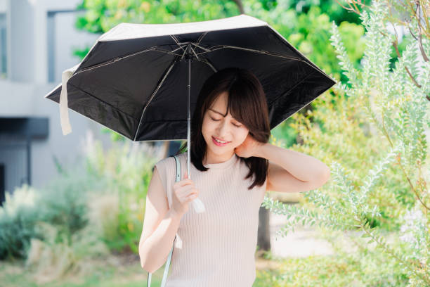 istock Young woman walking outside with a sun umbrella 1600052755