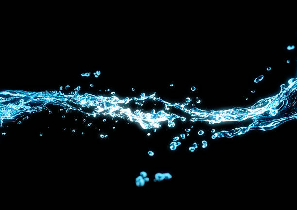 3d illustration of abstract blue water splash and wave in natural environment concept