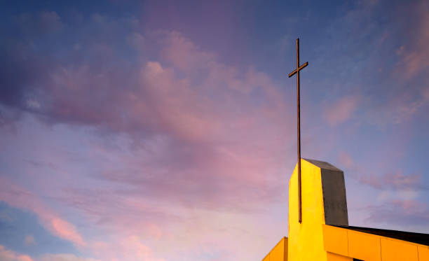 Close up church during sunset in Sarasota, Florida.