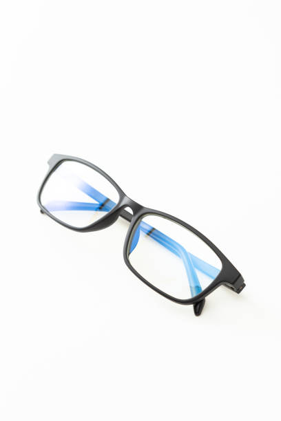 istock Black-rimmed glasses on a white background. 1600121998