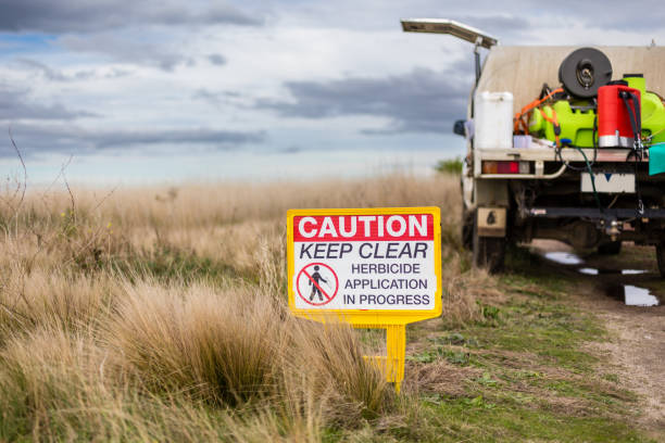 Weedicide application in a conservation area to eliminate and manage weeds