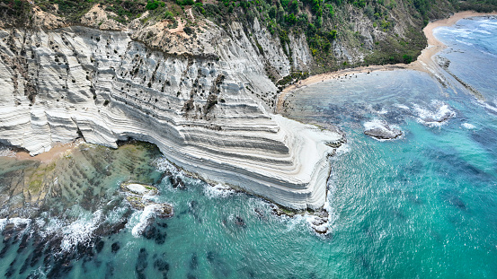 Scala dei Turchi Sicily Stair of the Turks Italy Aerial Panorama