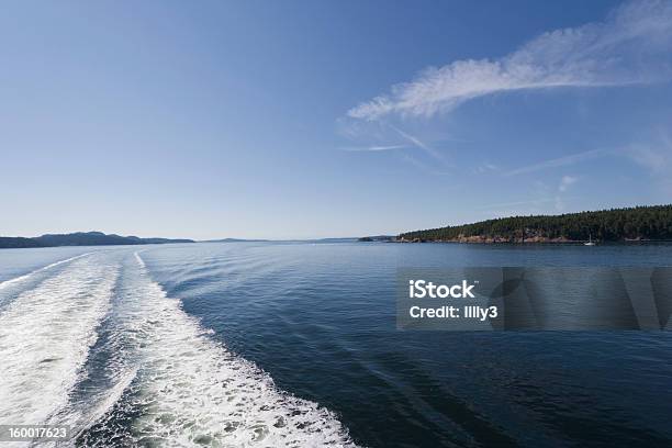 Water Trail Behind Ferry Stock Photo - Download Image Now - Bay of Water, Beauty In Nature, Blue