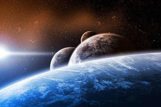 planeta krajobraz ilustracji - judgement day exploding asteroid earth zdjęcia i obrazy z banku zdjęć