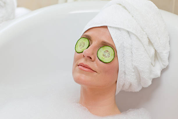 istock Relaxed woman taking a bath 160017651