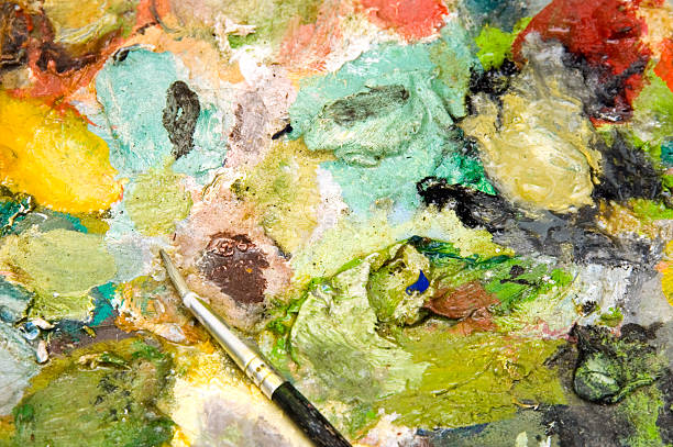 istock Oil paintings mixed and brush 160017891