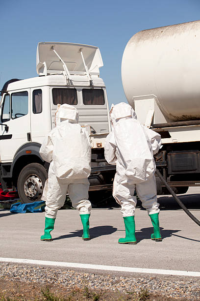 istock Chemical spill after road accident 160017990