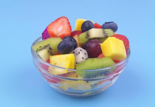 istock Fruit salad in glass bowl 1600214279