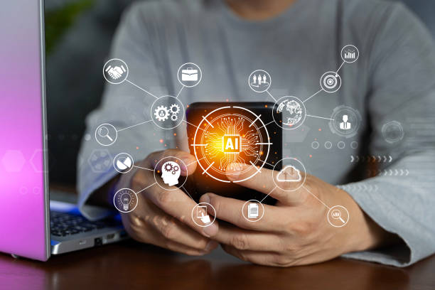 istock Digital transformation technology strategy, IoT, internet of things. Businessman using smart phone with AI and Digital Icons on dark background. 1600234469