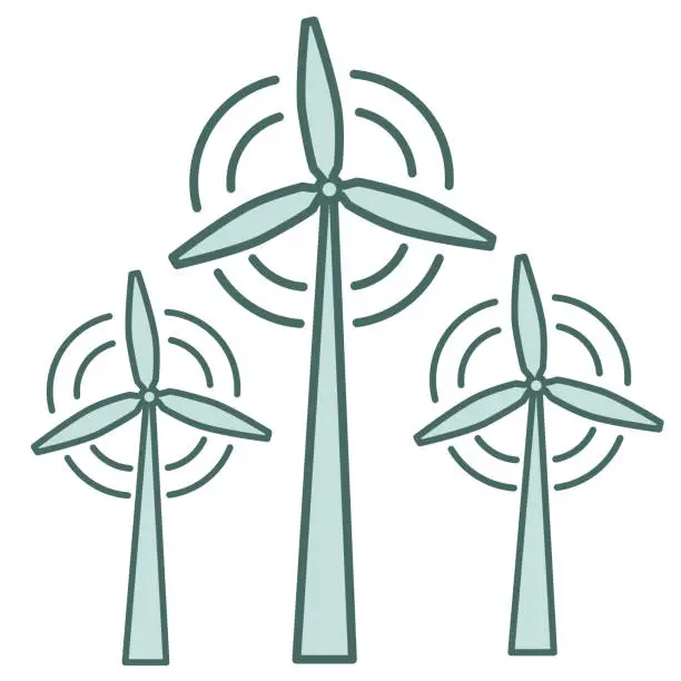 Vector illustration of Illustration of wind power generators1