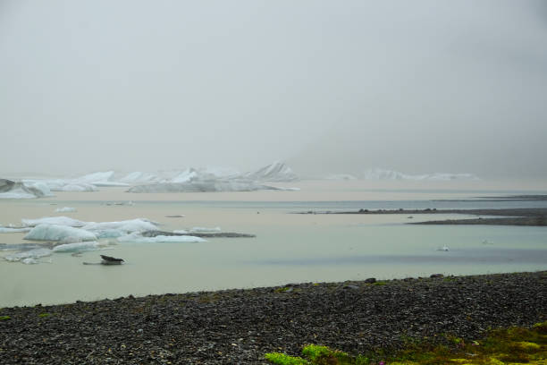 Scenario magico a Heimabergsjokull nel sud dell'Islanda - foto stock