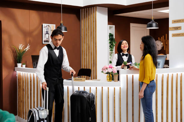 istock Customer arriving in elegant resort 1600354447