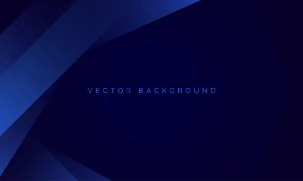 Vector illustration of Dark blue modern abstract shape dynamic gradient business background