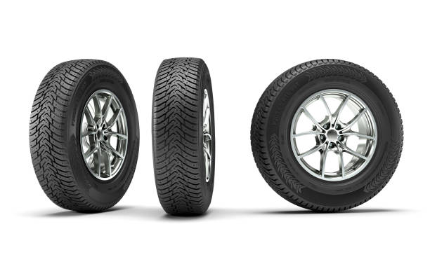istock winter tyres on a white background. 1600371222