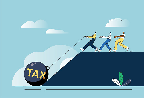 Tax stress conceptual illustration.