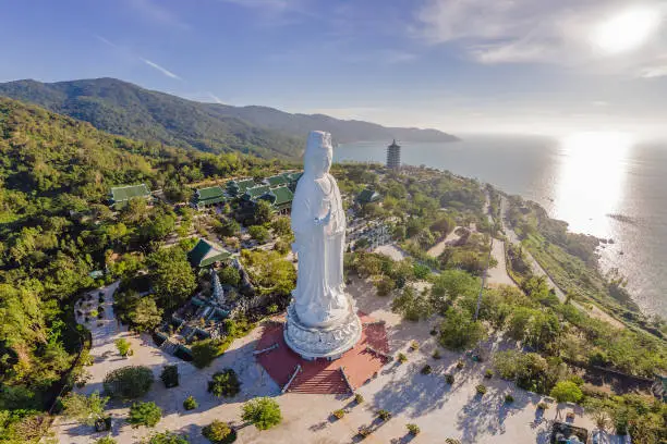 Photo of Aerial view, drone Chua Linh Ung Bai But Temple, Lady Buddha Temple in Da Nang, Vietnam