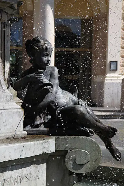 Ganymedes'S fountain stands in front of Slovak National Theater in Bratislava, was done in 1888 by Viktor Tilgner and is one of the most beautiful fountains of Bratislava. The detail shows girls which is placed below the statue of Ganymede.