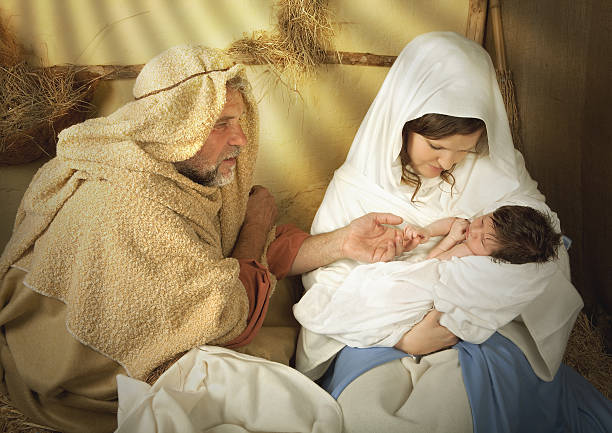 istock Christmas nativity in a manger 160041661