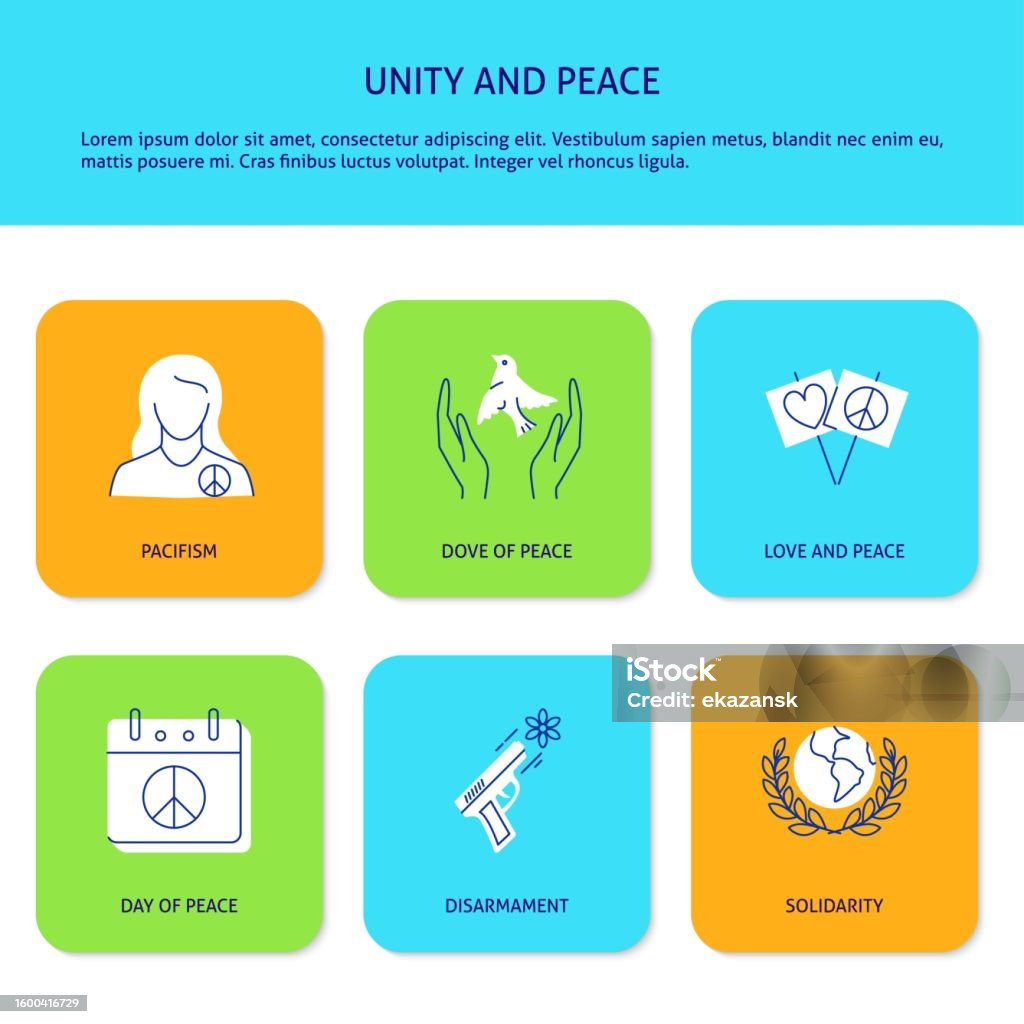 Unity And Peace Banner Template Stock Illustration - Download Image Now ...