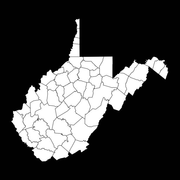 ilustrações de stock, clip art, desenhos animados e ícones de west virginia state map with counties. vector illustration. - west virginia map topography topographic map