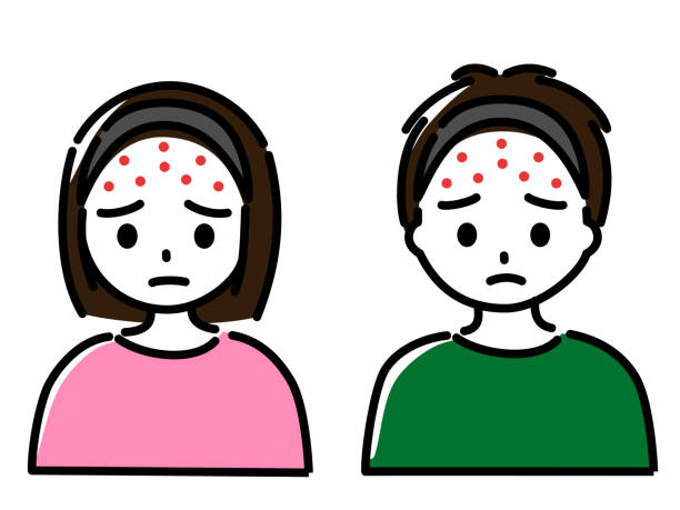 illustrazioni stock, clip art, cartoni animati e icone di tendenza di un insieme di ragazze e ragazzi dalla scuola elementare alla scuola media che soffrono di acne - child student adolescence cute