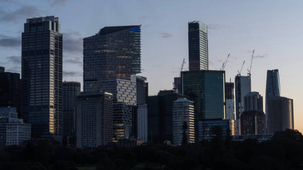 istock Sydney cityscape skyline at dusk. 1600428216