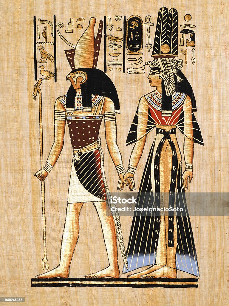 Papiro egipcio mostrando Horus y de Nefertari - Foto de stock de Egipto libre de derechos