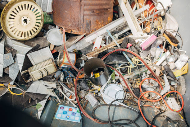 istock Metal waste in dumpster ready to recycle 1600440694