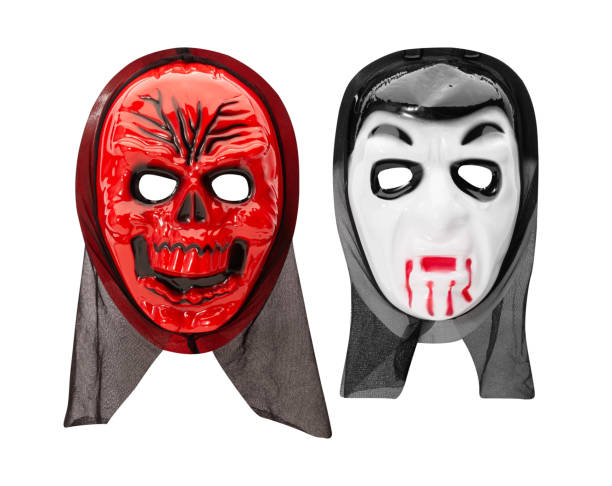 istock Set of Halloween ghost mask isolated on white background with clipping path 1600441753