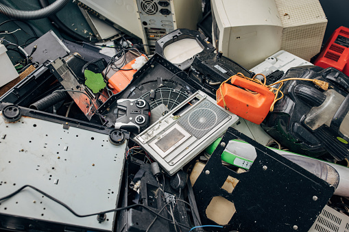 Old electronic waste ready to recycle