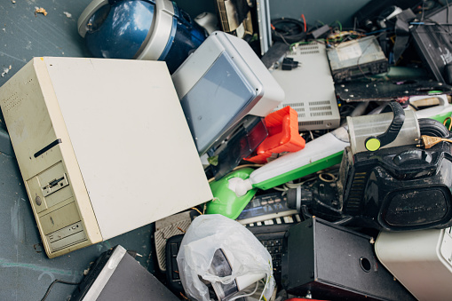 Old electronic waste ready to recycle