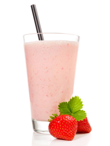 istock Strawberry Milkshake on white Background - Isolated 1600443376