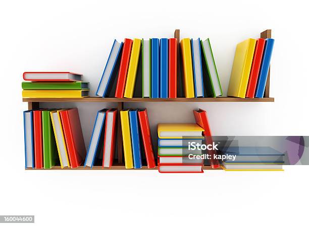 Biblioteca - Fotografias de stock e mais imagens de Branco - Branco, Caderno de notas, Cor Viva