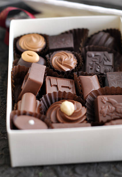 istock Box of chocolate pralinees 160044959