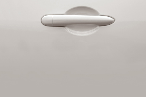 a white caar door handle