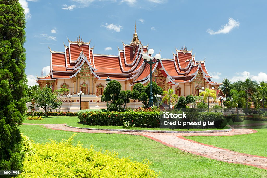 Buddhist architecture Vientiane Buddhist architecture Vientiane, temple That Luang Neua in the area of That Luang Architecture Stock Photo