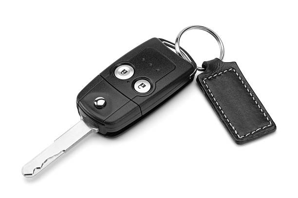 istock Black remote entry car key on a white background 160048015