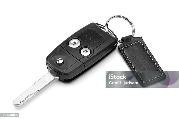 Black Remote Entry Car Key On A White Background Stock Photo - Download Image Now - Car Key, White Background, Black Color