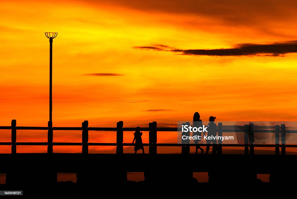 해질녘까지, Pantai 탄정 Lobang - 로열티 프리 가로등 스톡 사진