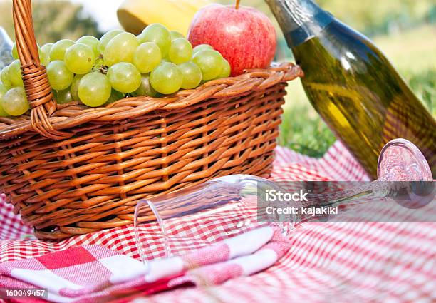 Picnic Time Stock Photo - Download Image Now - Alcohol - Drink, Basket, Bottle