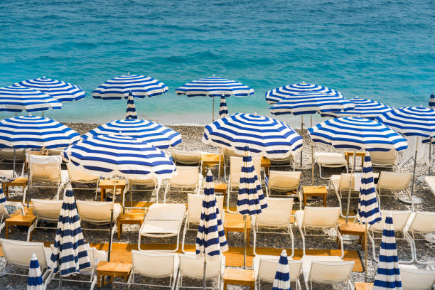 istock Holiday beach views and sun umbrellas. 1600499868