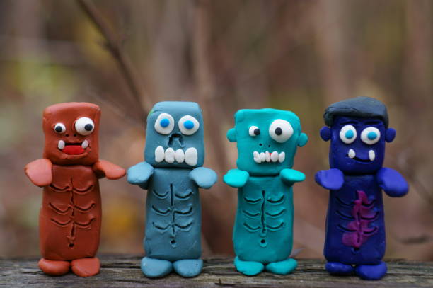 istock Funny monsters made of plasticine. 1600500965