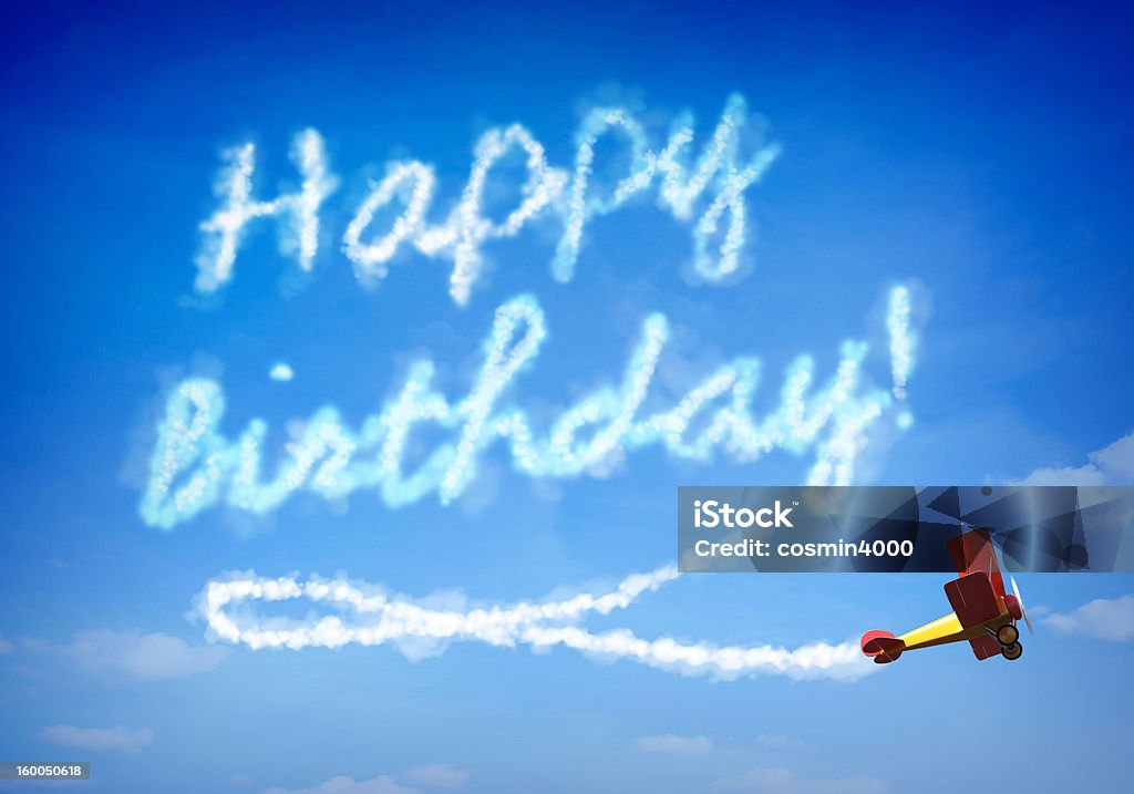 happy birthday - Lizenzfrei Flugzeug Stock-Foto